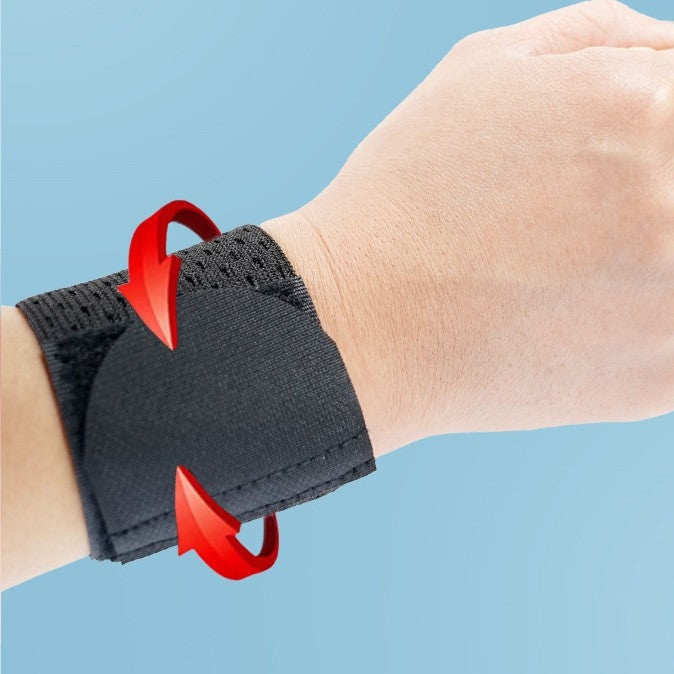 Protège-poignet disponible en 3 coloris (rose, noir, gris) — un accessoire simple et efficace pour soutenir et protéger votre poignet au quotidien.